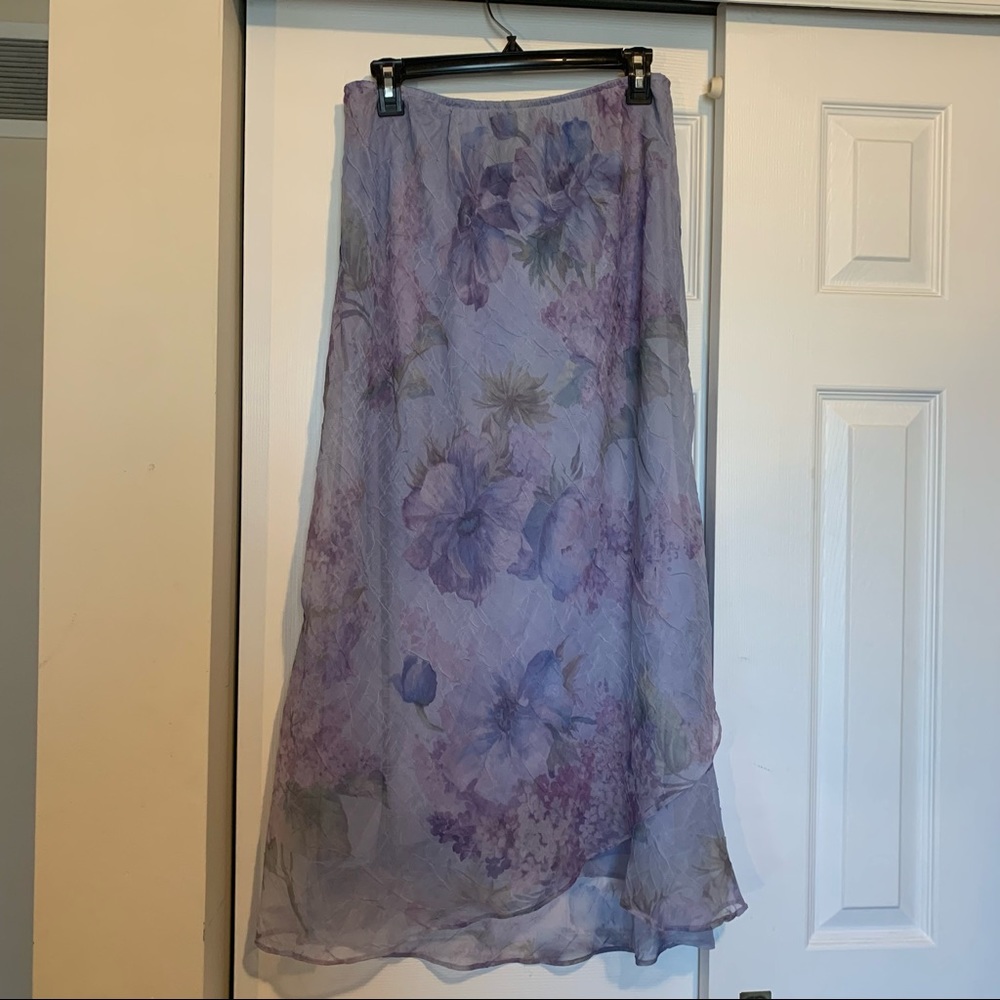 Light Purple flowy spring Midi Skirt